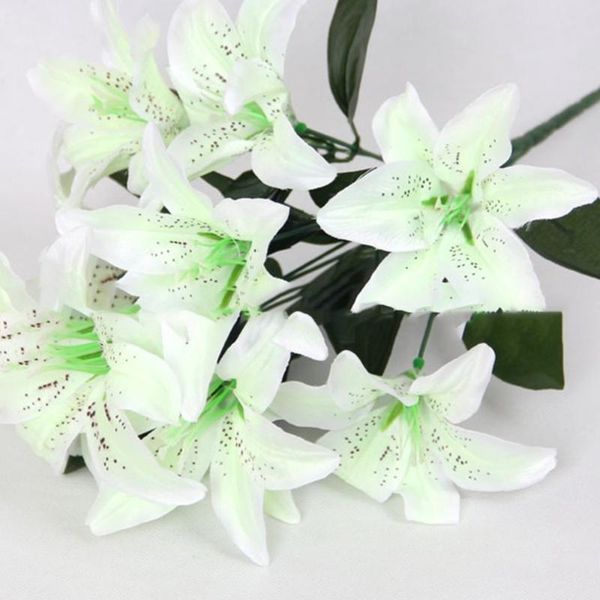 

european artificial silk flower heads simulation lily flowers diy crafts fake flowers for wedding home party decoration
