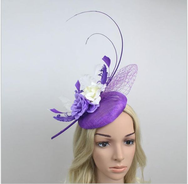 

hat bride fashion show headwear feather hair accessories, Silver
