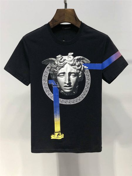 

euramerican style mens designer casual summer new arrival designer clothing men's fashion t-shirts medusae print tees8ans, White;black