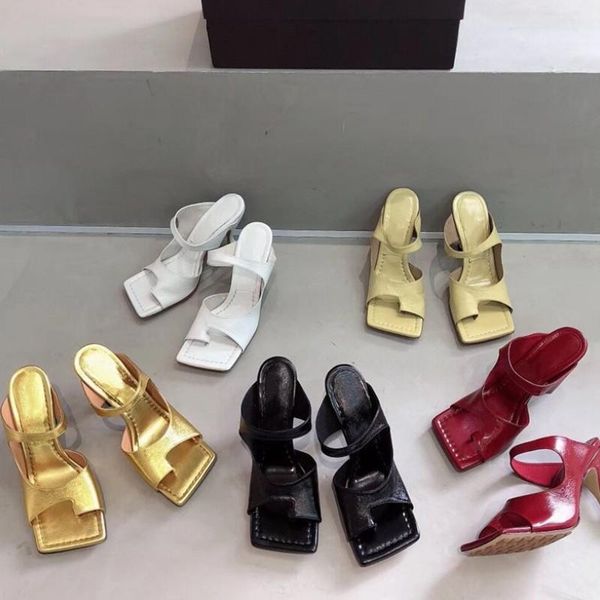 

square toe shoes woman 2020 rubber flip flops woman's slippers thin heels med heeled mules hawaiian new soft high rome fabric, Black