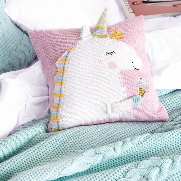 

nodic baby knit pillow cushion cartoon ins unicorn sofa pillows bedding decorative children pgraphy prop cushions