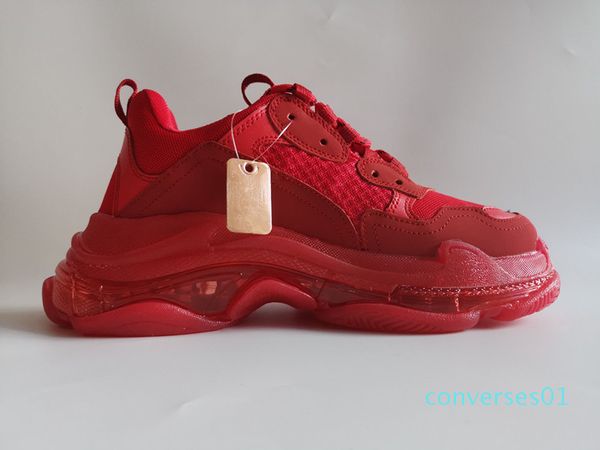 

2019 luxe paris triple s 3.0 sneakers fashion vintage height bottoms platform for mens women luxury designer red casual shoes eur35-45 co01, Black