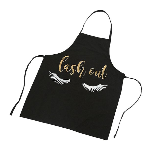 

abui-lovely bronzing eyelash pattern kitchen apron women home cooking baking cleaning aprons bibs kitchen tools accessorie