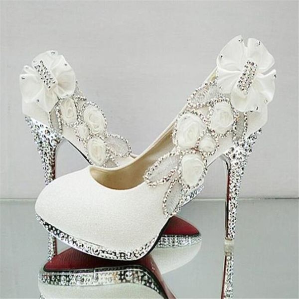 

2019 brillo hermoso boda fiesta nupcial noche de cristal tacones altos mujeres zapatos mujer bombas moda zapatos de novia 9 colores, Black
