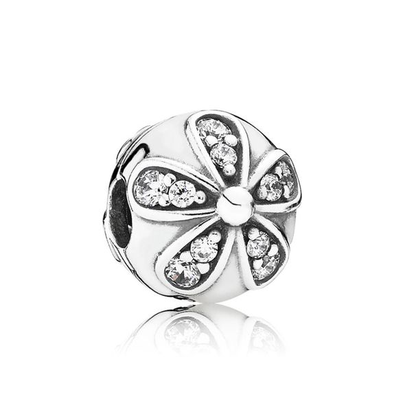 

new 100% 925 sterling silver 1:1 genuine gem 791493cz dazzling daisies clip fit diy bracelet original women wedding vintage gift, Black