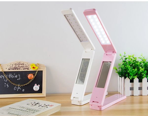 

складная 18 led 1000ma настольная лампа супер яркость настольная лампа календарь яркость сенсорное управление / часы jk0249