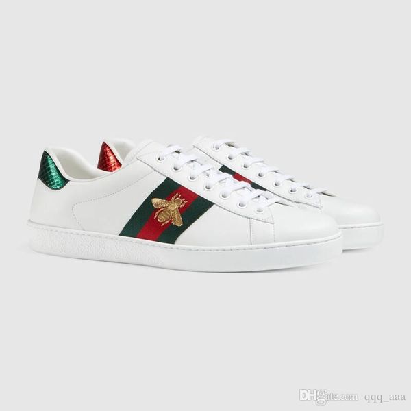 

luxury designer gucci men sneaker men women casual shoes genuine leather ace bee sneaker with box, Black