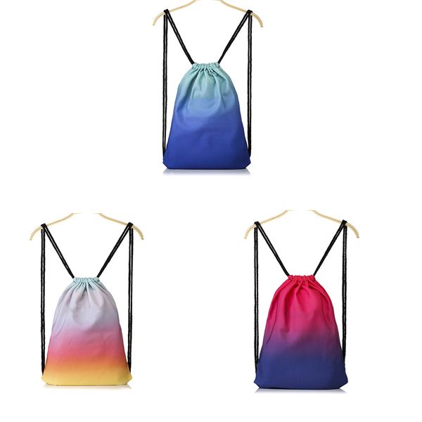 

отдых и путешествия drawstring сумка женского рюкзак плавание спорт schoolbag мода gradient printed школа рюкзак