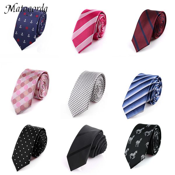 

matagorda mans 5-6cm tie skinny necktie striped plaid wedding dress slim tie gravata jacquard formal gravata graduation gift, Black;blue