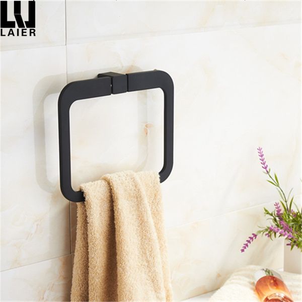 

usa style square hanging bathroom accessories decoration black towel ring