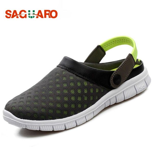 

saguaro beach shoes men summer breathable mesh slip-on outdoor sandals men sport slippers flip flops zapatillas hombre deportiva