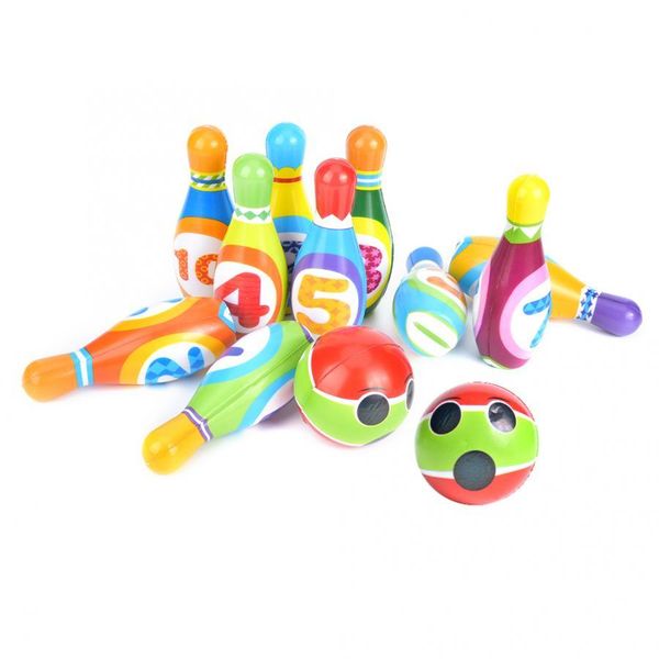

10 pins 2 balls bowling toy play sets indoor outdoor sports family child bowling games bowling for 3~10 years old children kids#osk