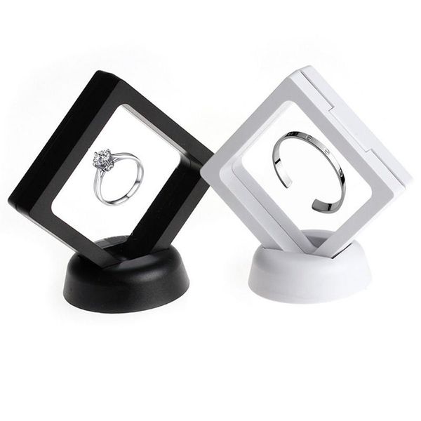 

suspended floating display case jewellery coins gems artefacts holder stand box ring jewerly display organizer trendy box new, Pink;blue