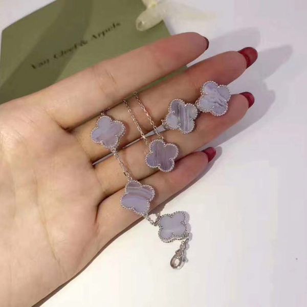 

clover flower with nature purple shell pendant necklace in s925 pure silver for women jewelry valentine's day gift ing