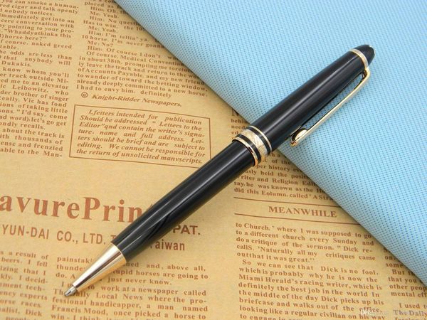 

new 163 golden black luxury lacquerred golden clip ballpoint pen, Blue;orange