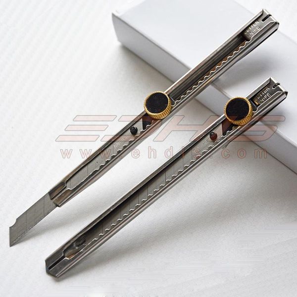 

ehdis 5pcs stainless steel utility knives with wheel lock film paper cutting metal cutter 9mm office school diy art knife cn010
