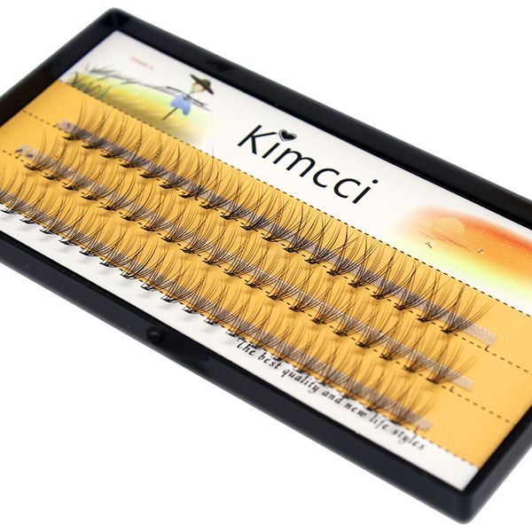 

kimcci 10d mink individual faux eye lashes 60knots/case natural false eyelash extension makeup professional fake grafting cilias