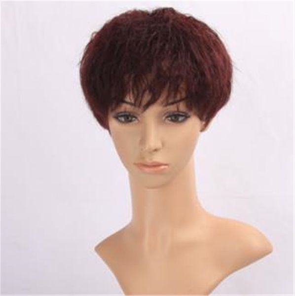 Fashion Natural Star Style Can Be Hot Dyed Real Hair Wig Short