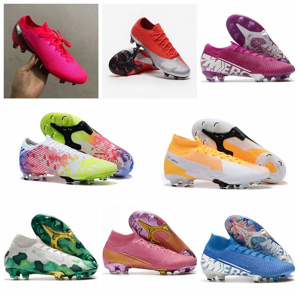 

2020 new arrival soccer shoes mens soccer cleats superfly 7 elite se fg cr7 football boots mercurial vp 13 neymar scarpe da calcio, White;red