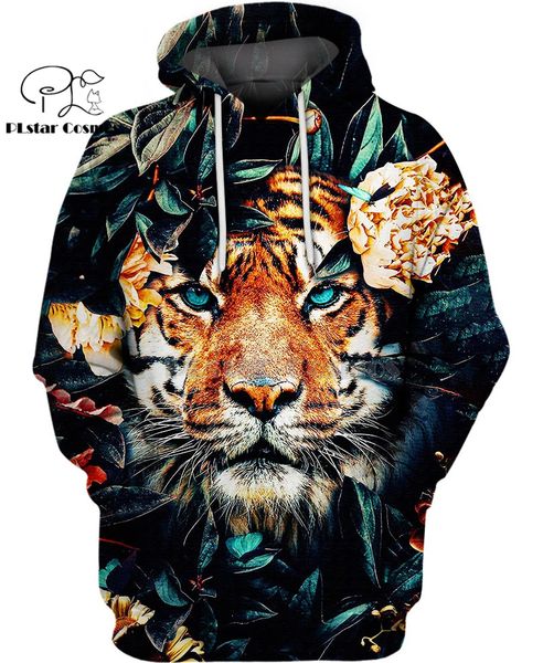 

plstar cosmos animal love of tiger flower 3d hoodies/shirt/sweatshirt winter autumn funny long selvee harajuku streetwear, Black