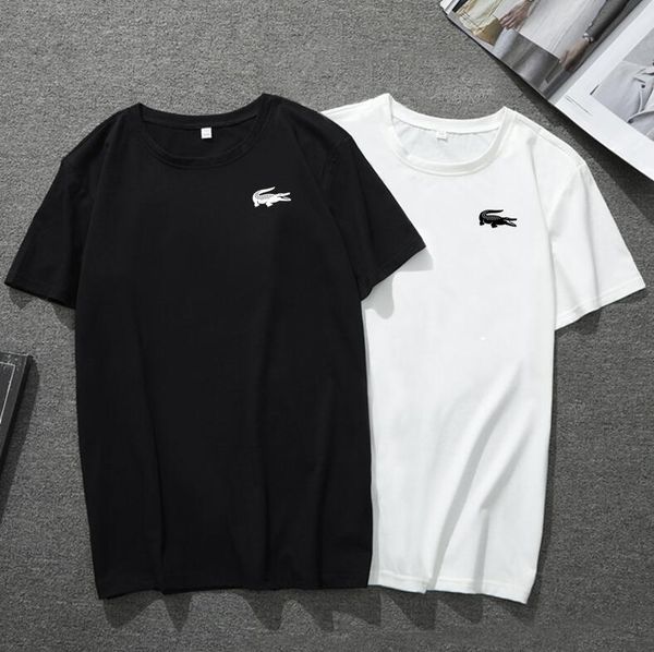 

2019di.or 100% cotton letter printed men breathable tshirt casual men's t shirt o-neck women tee shirts, White