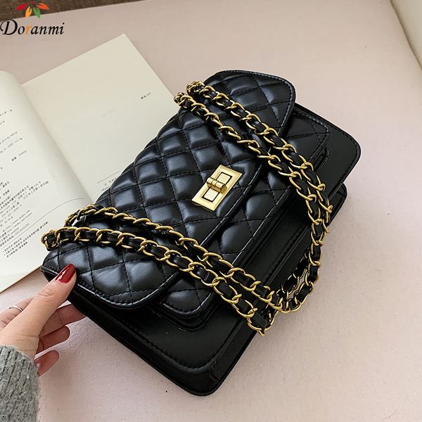 

doranmi diamond lattice flap bags for women 2019 pu leather designed handbag buckle messenger crossbody bags bg419