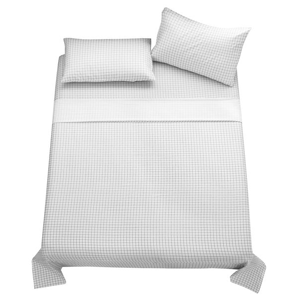 2020 Little Home King Size Duvet Cover Set Black White Grid