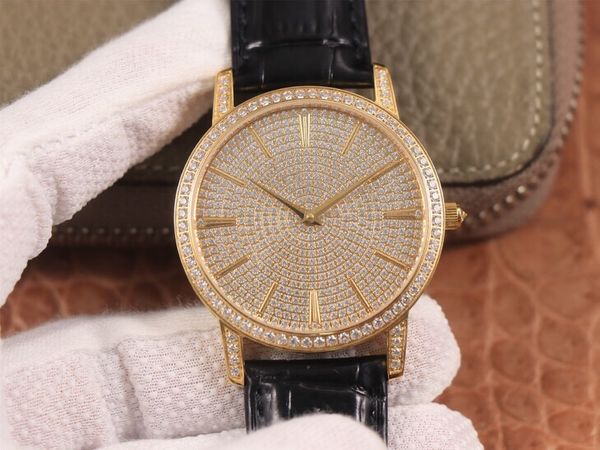 

ea diamond watch 81579 orologio di lusso set 660 swarot crystal beautiful diamond 1326movement watches designer watches 40*7.8mm, Slivery;brown