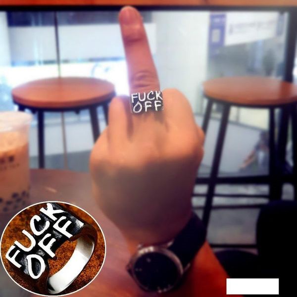 

men and women couple the new letter pattern ring simple classic ring europe and america creative accessories factory direct sales, Silver