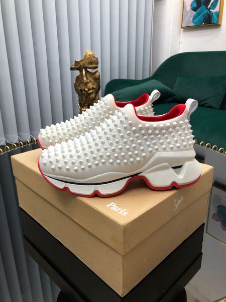 

fast delivery new style high-end luxury men's casual sneakers triple fashion men's brand men's shoes platform studded shoes s, Black