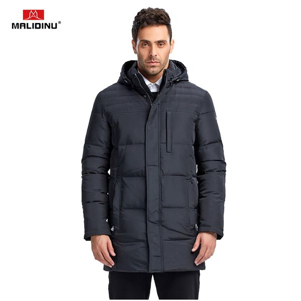 

malidinu 2019 new men duck down jacket winter jacket thick long down coat brand european size mens coat parka ing, Black