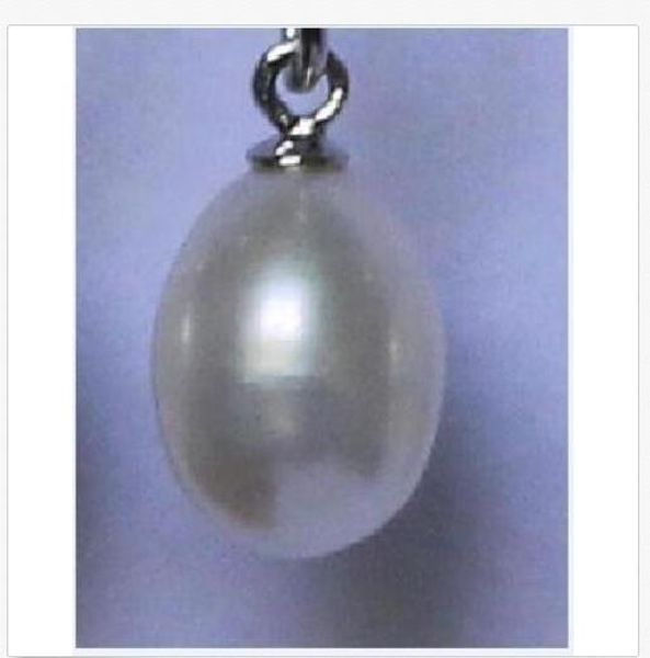 

huge aaa11-13mm genuine natural south sea white pearl pendant 14k, Silver