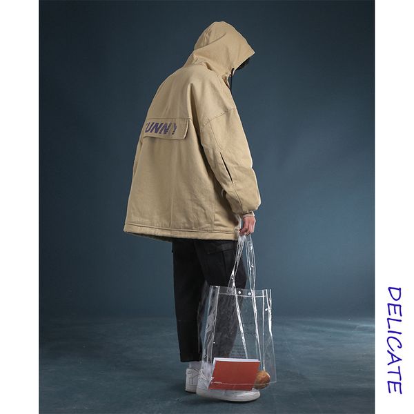 

men's down & parkas 2021 winter wild shirt korean version of the trend coat loose casual black apricot caramel r m-2xl