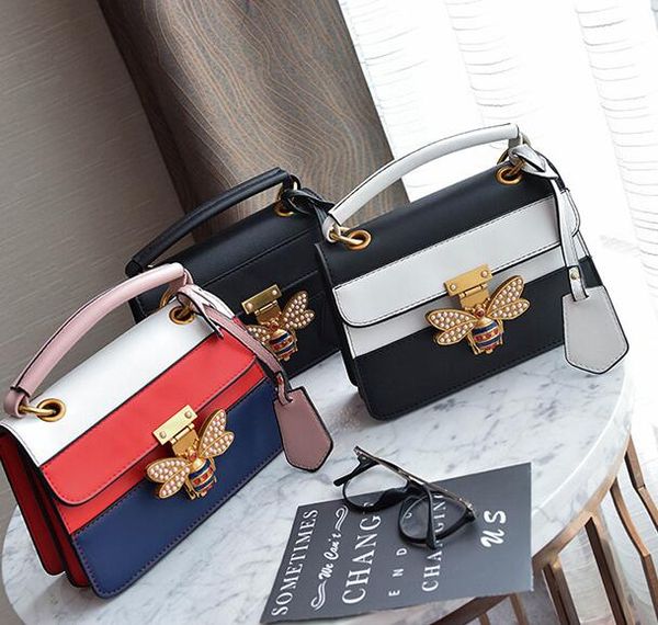 

new fashion women handbag style contrast color shoulder bags lock versatile one shoulder crossbody bag