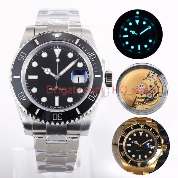 

luxury mens automatic 2836 watch 116610ln-97200 ceramic bezel bezel luminous diving sports watch waterproof 904l steel watch v7, Slivery;brown
