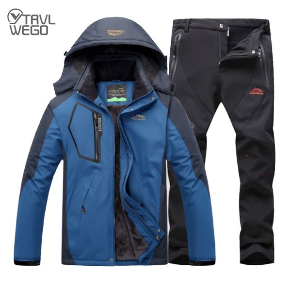 

trvlwego outdoor ski suit men's windproof waterproof thermal snowboard snow skiing jacket and pants sets winter sports clothes