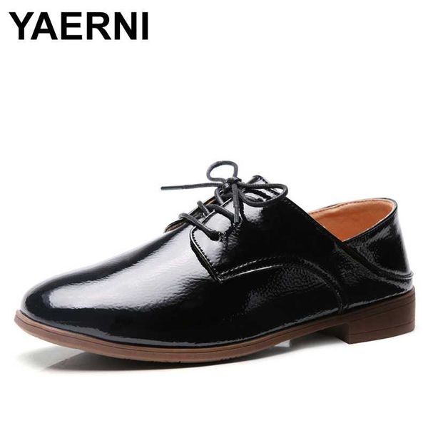 

yaerni british style black patent leather oxford shoes for women spring small square heel fashion women leisure shoes low heel