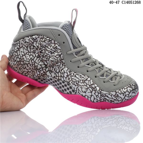 

2020 new penny hardaway trainers foams one mens high basketball shoes fuchsia grey red foam pro men's sports sneakers shoes size 40-47