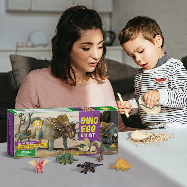 

wj1061x2 tyrannosaurus rex simulation dinosaur model children's puzzle toy factory excavate dinosaur bones excavate eggs kit