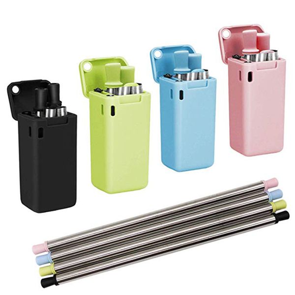

Metal foldable reu able traw creative collap ible tainle teel drinking tool outdoor portable travel home drinking traw tta1613