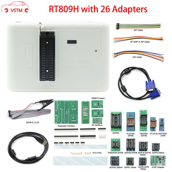 

100% original universal rt809h+26 adapters emmc-nand flash programmer items sop8 flash adapter emmc-nand nor better than rt809f