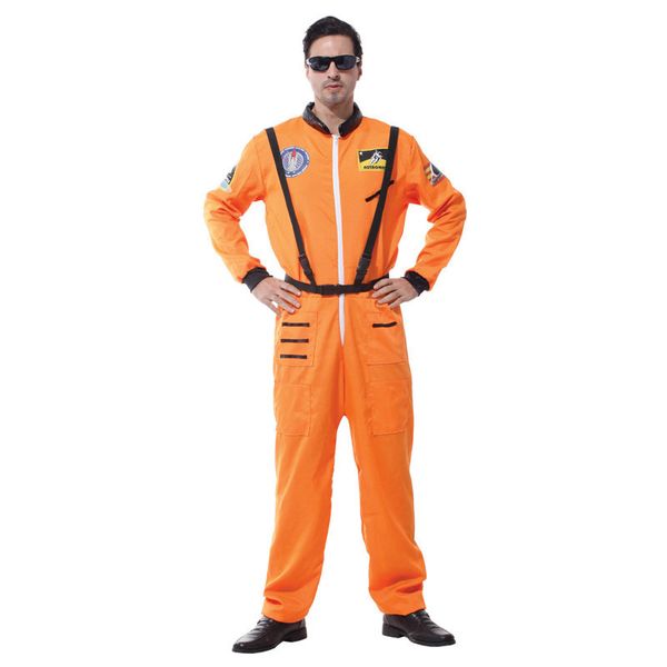 

halloween cosplay costumes stage performance white orange collection astronaut suits astronaut spacesuit, Black;red