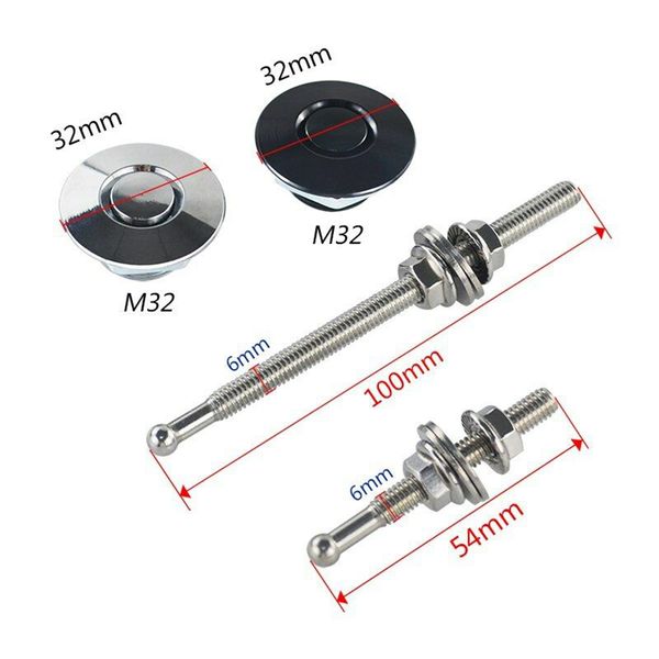 Daystar Single Universal Hood Pin Kit w// Polyurethane Isolator fits 2//4WD Black