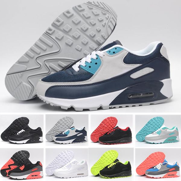 

men womens shoes classic 90 men and women shoes black red white sports trainer air cushion surface breathable sports shoes 36-46 te03, Black;brown