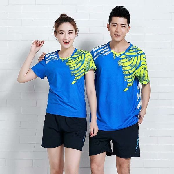 Tuta da servizio da badminton a maniche corte per uomo e donna Amanti del movimento Tennis Indumento superiore sfoderato Maglia da allenamento da allenamento Run Serve