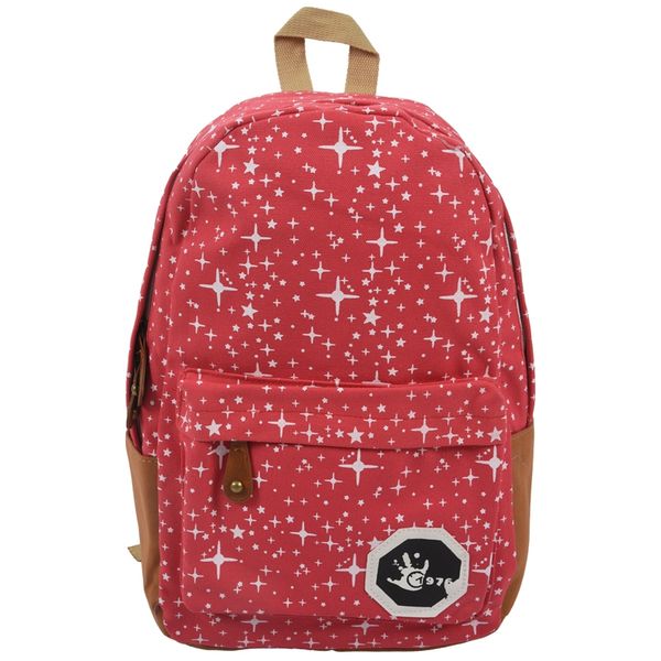 

2 pcs/set fashion star women men canvas backpack school bag for girl boy teenagers casual travel bags rucksack