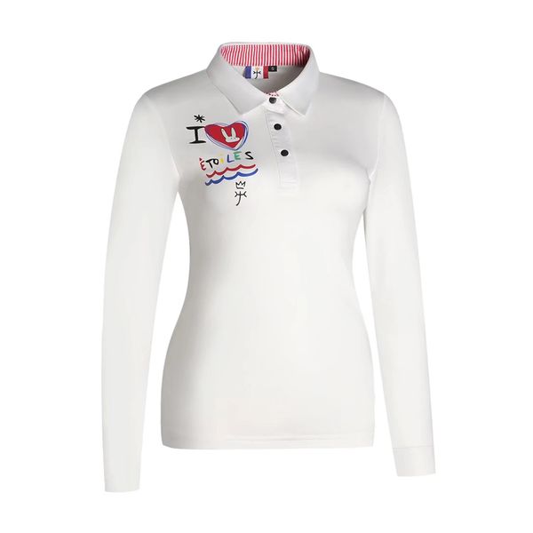 

swirling women's golf long sleeve t-shirt golf t-shirt embroidered golf-shirt 4 colors optional ing, Black;blue