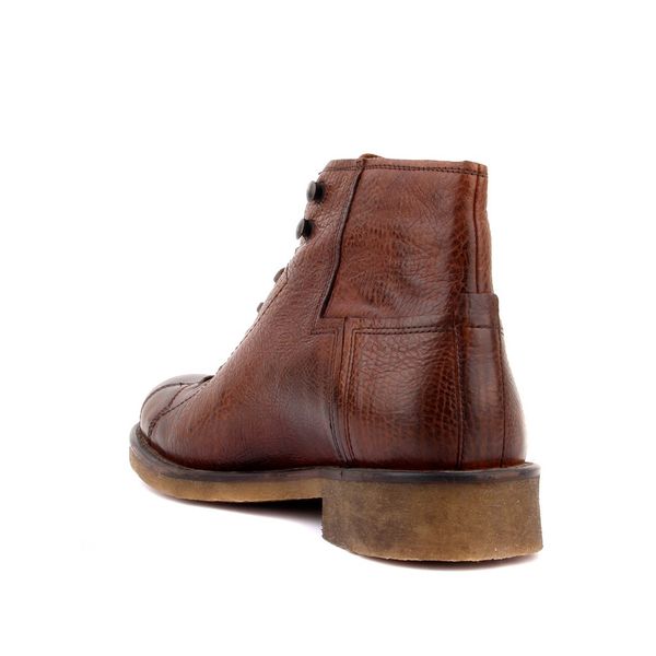 

sail lakers-tan leather lace-up men boots, Black