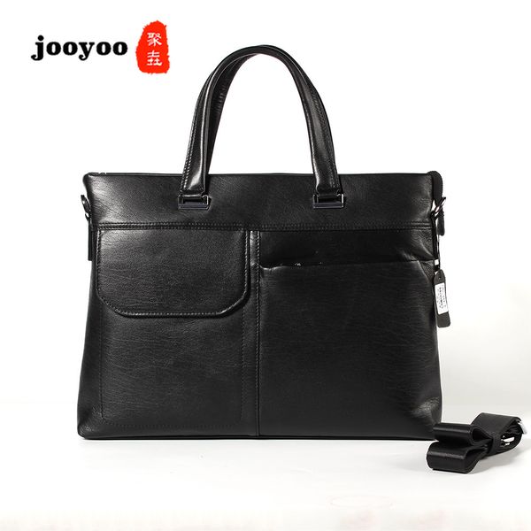 

cow leather briefcase men's business handbag head layer cowhide banner form one shoulder slant briefcase jooyoo