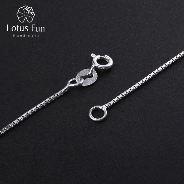

lotus fun real 925 sterling silver fine jewelry classic design box necklace chain for women acessorio collier gift